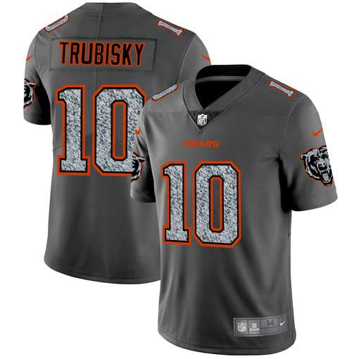 Men Chicago Bears #10 Trubisky Nike Teams Gray Fashion Static Limited NFL Jerseys->youth nfl jersey->Youth Jersey